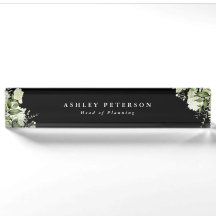 Elegante moderne Grünpflanzen Blumen Schwarz und W