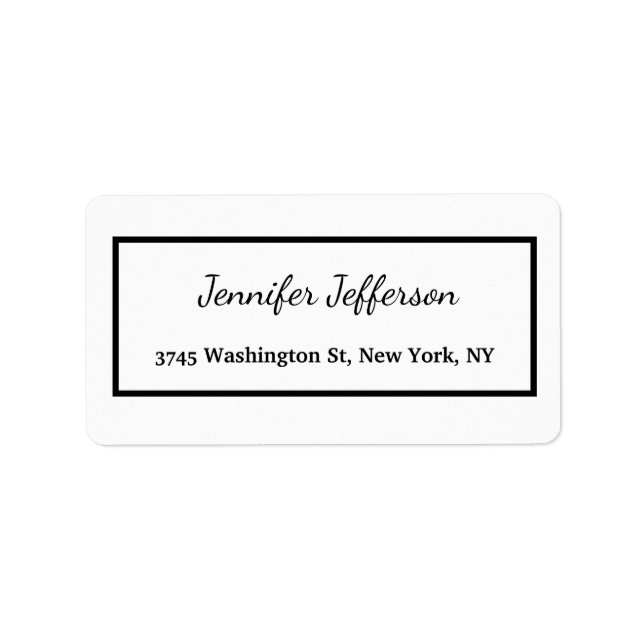 Elegante moderne Handschrift Schlicht Beruflich Adressaufkleber (Vorne)
