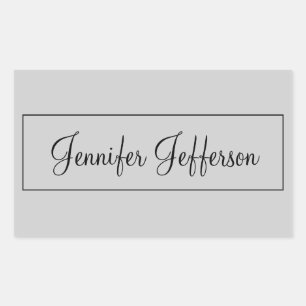 Elegante moderne Handschrift Schlicht Beruflich gr Rechteckiger Aufkleber