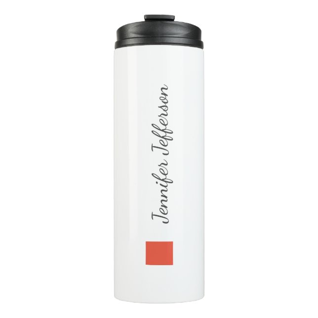 Elegante moderne Handschrift Schlicht Beruflich Thermosbecher (Vorderseite)