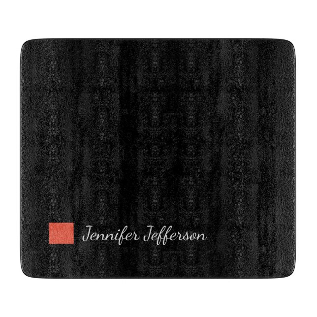 Elegante moderne Handschrift Schlicht Black Schneidebrett (Vorderseite)