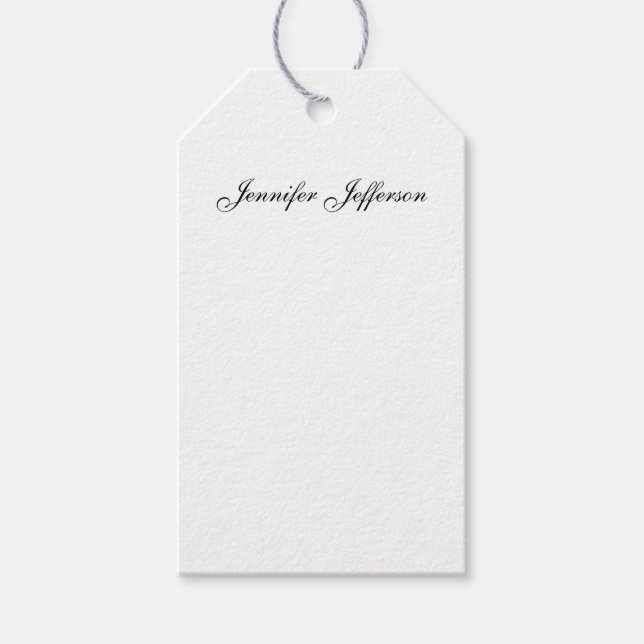 Elegante moderne Handschrift schlicht professionel Geschenkanhänger (Vorderseite)