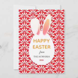 Elegante moderne Hasenmuster Frohe Ostern Foto Feiertagskarte
