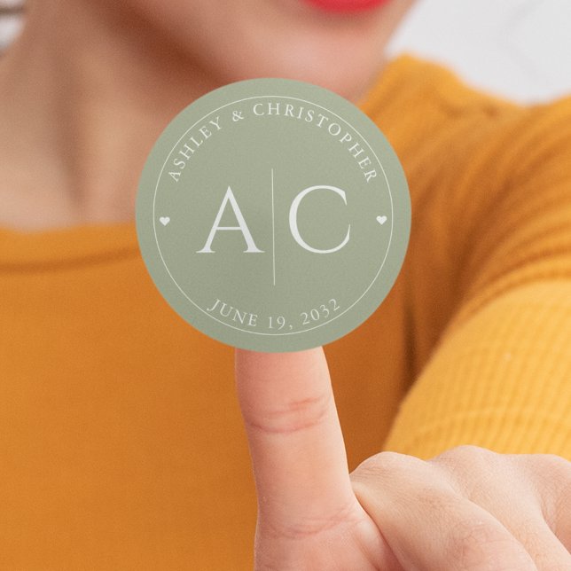 Elegante, moderne Heirat Runder Aufkleber (Von Creator hochgeladen)