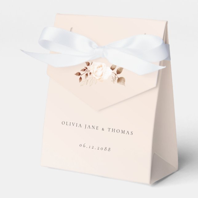 Elegante Moderne Herbstblütengrün Blumenzehen Geschenkschachtel (Vorderseite)