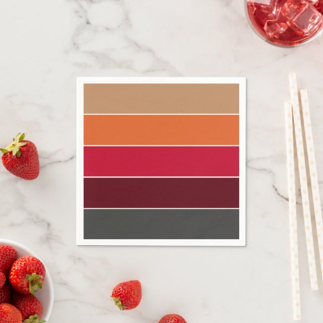 Elegante moderne Herbstfarben gestreift Serviette (Beispiel)