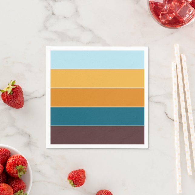 Elegante moderne Herbstfarben gestreift Serviette (Beispiel)