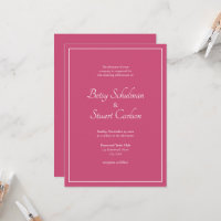 Elegante Moderne Himbeere Rosa Einladung zur Hochz