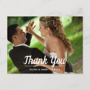 Elegante Moderne   Hochzeit Danke Postcard Postkarte