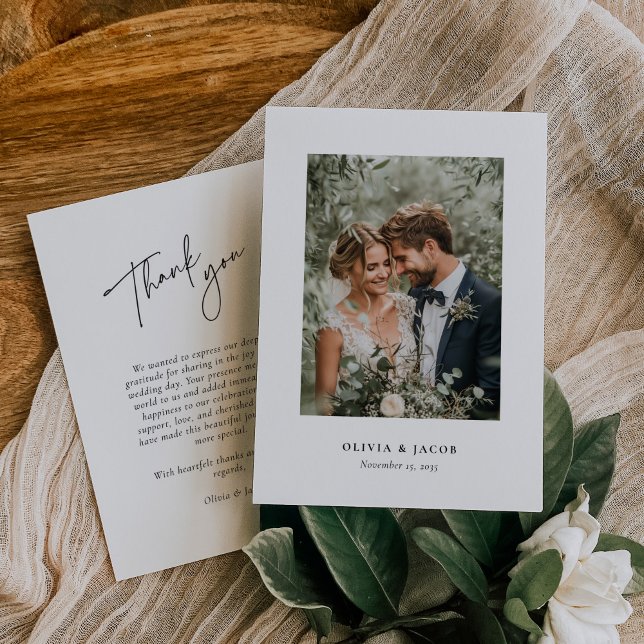 Elegante moderne Hochzeit Dankeschön-Karte Dankeskarte (Von Creator hochgeladen)