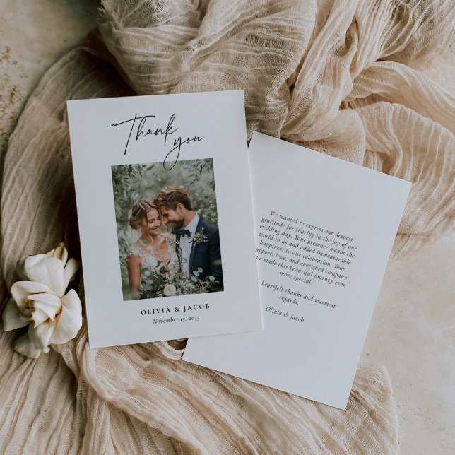 Elegante moderne Hochzeit Dankeschön-Karte Dankeskarte (Von Creator hochgeladen)