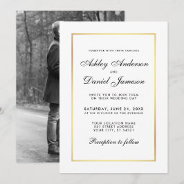Elegante Moderne Hochzeit Einladung - Schwarz-weiß
