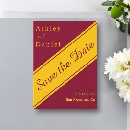Elegante moderne Hochzeit in Burgund und Gold Luxu Save The Date