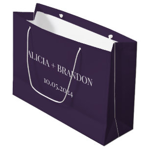 Elegante moderne Hochzeit in Lila Große Geschenktüte