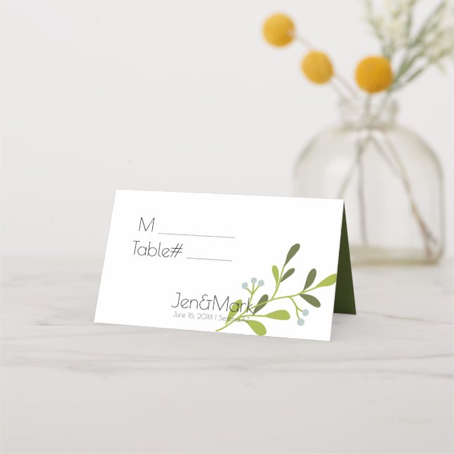 Elegante moderne Hochzeit. Platzieren Sie den Besi Platzkarte (Vorderseite)