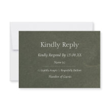Elegante moderne Hochzeit-RSVP-Karte in Salbeigrün