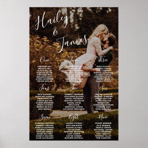 Elegante moderne Hochzeit Sitzplan-Foto Poster