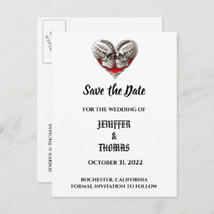 Elegante moderne Hochzeit speichern das Datum Post Ankündigungspostkarte