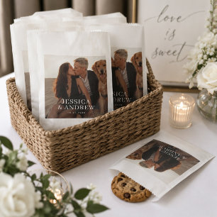 Elegante moderne Hochzeit weiße Geschentüten Geschenktütchen