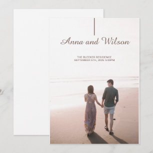 Elegante & Moderne Hochzeitsankündigung mit Foto Einladung