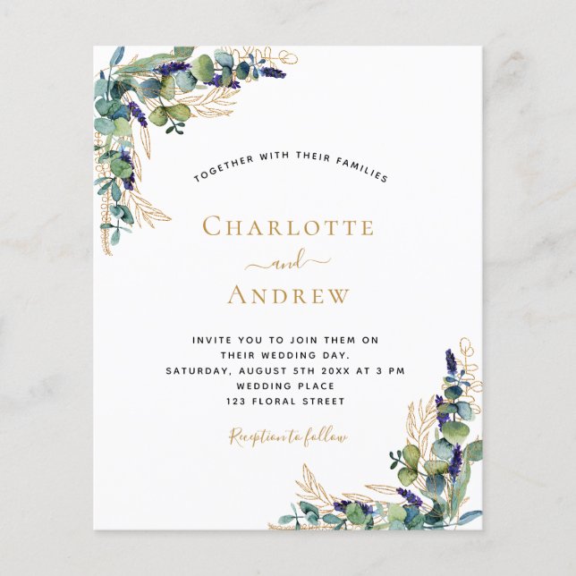 Elegante, moderne Hochzeitsfeier (Vorderseite)