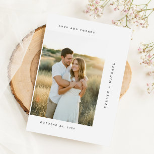 Elegante moderne Hochzeitsfotografie-Schrift Dankeskarte