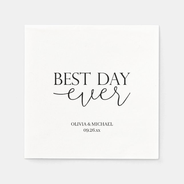 Elegante moderne HochzeitsNapkins mit Personalisie Serviette (Vorderseite)