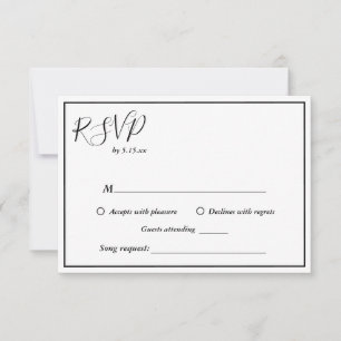 Elegante moderne Hochzeitssong-RSVP-Karte RSVP Karte