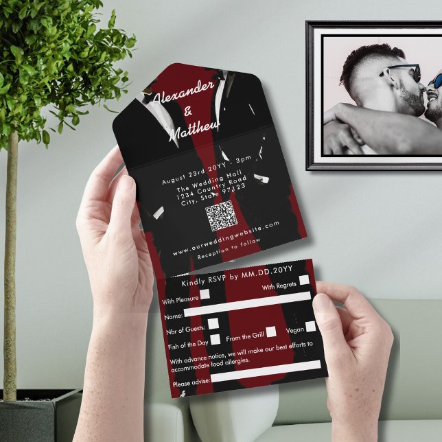 Elegante moderne Homosexuelle Hochzeit All In One Einladung (Von Creator hochgeladen)