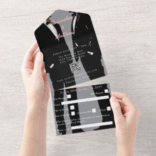 Elegante moderne Homosexuelle Hochzeit All In One Einladung