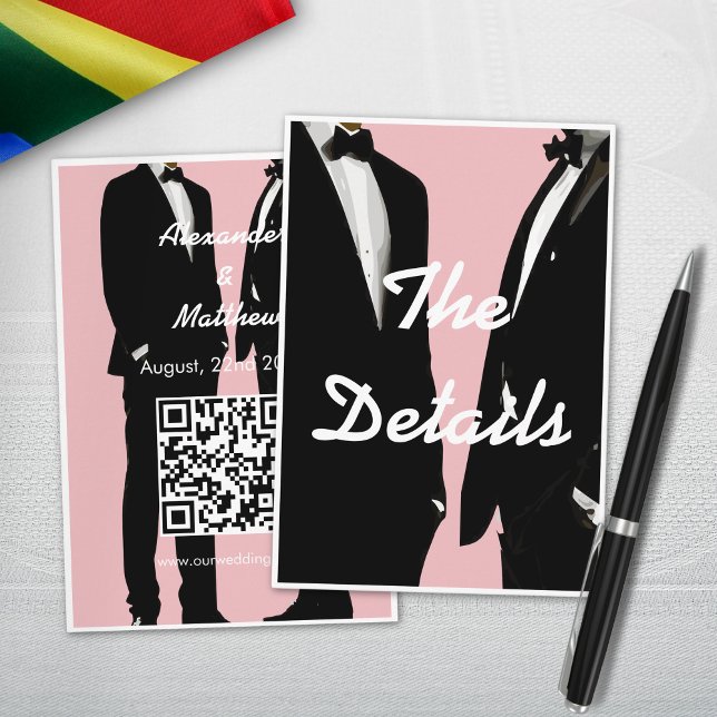 Elegante moderne Homosexuelle Hochzeit Begleitkarte (Von Creator hochgeladen)