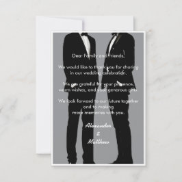 Elegante moderne Homosexuelle Hochzeit Dankeskarte