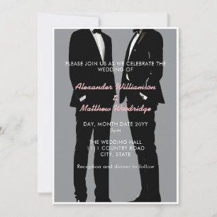 Elegante moderne Homosexuelle Hochzeit Einladung