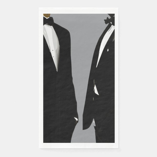 Elegante moderne Homosexuelle Hochzeit Serviette (Vorderseite)