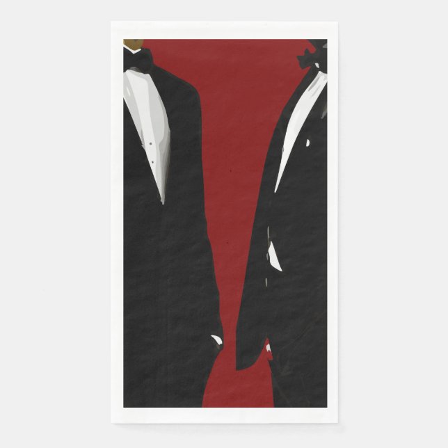 Elegante moderne Homosexuelle Hochzeit Serviette (Vorderseite)