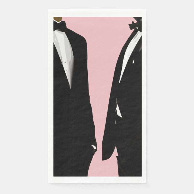Elegante moderne Homosexuelle Hochzeit Serviette (Vorderseite)