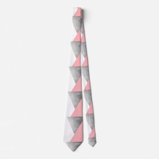 elegante moderne Imitat silber rot rosa geometrisc Krawatte (Vorderseite)