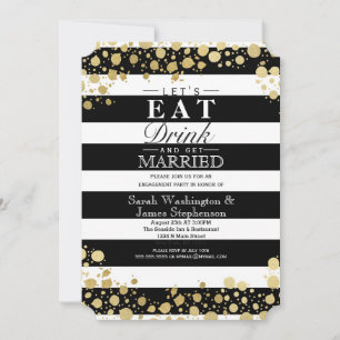 Elegante moderne Imitate Gold Spritzer und Streife Einladung