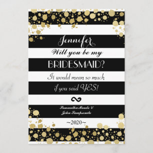 Elegante Moderne Imitate Gold Spritzer und Streife Einladung
