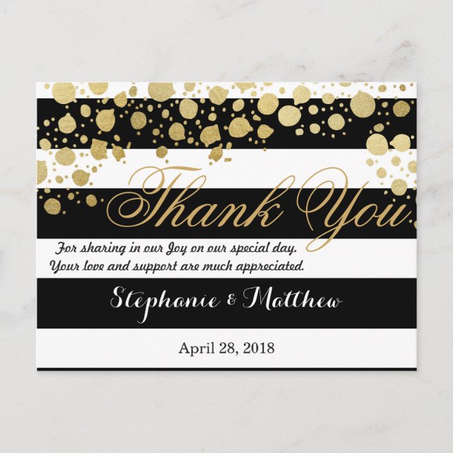 Elegante Moderne Imitate Gold Spritzer und Streife Postkarte (Vorderseite)