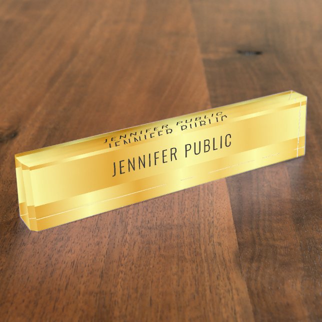 Elegante moderne Imitate Personalisierte Vorlage G Namensplakette (Seite)
