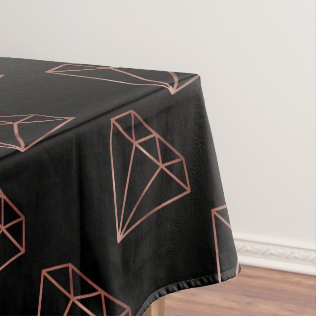 elegante moderne Imitate Rose Gold Diamant schwarz Tischdecke (Beispiel)