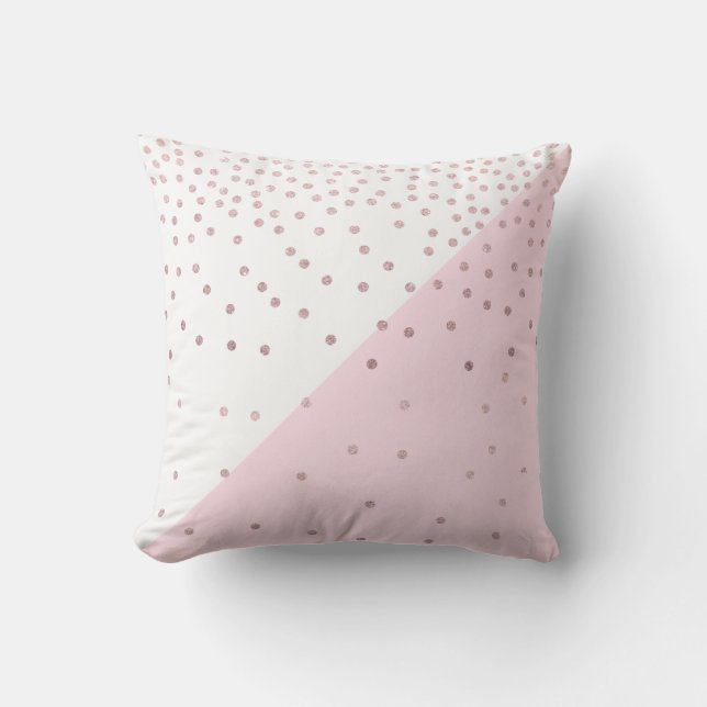 Elegante moderne Imitate Rose Gold Glitzer Konfett Kissen (Vorderseite)