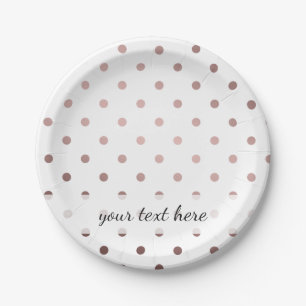elegante, moderne Imitate Rose Goldpolka Punkte Pappteller