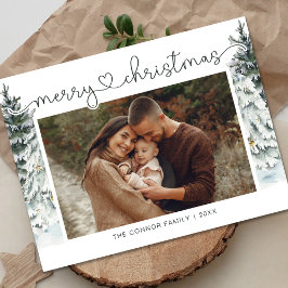Elegante moderne Kalligrafie Frohe Weihnachten Fot Postkarte