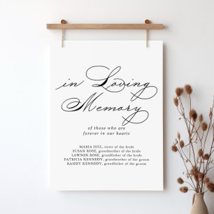 Elegante moderne Kalligrafie In liebevoller Erinne Poster