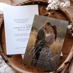 Elegante moderne Kalligrafie-Schrift Foto-Hochzeit Einladung