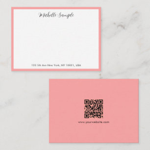 Elegante moderne Kalligrafie-Schrift Name QR-Code Mitteilungskarte