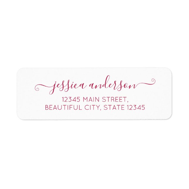 Elegante moderne Kalligrafie Script Burgundy Red (Vorne)