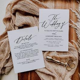 Elegante moderne Kalligraphie Hochzeit in einem Einladung